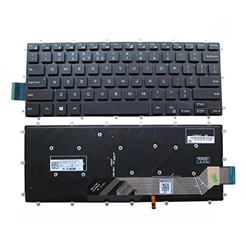 WISTAR Laptop Keyboard for Dell Inspiron 5368 5378 5370 5568 5578 5579 7368 7370 7373 7375 7378 7460 7560 7570 7572 7573 7579 Laptop with Backlit P/N:H4XRJ 0H4XRJ Black